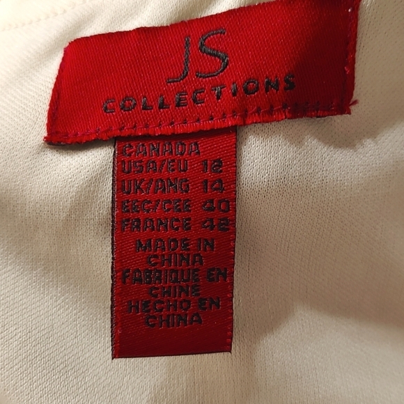 JS Collections Vintage Floral Black and Nude Lace Dress Size 12 - Picture 5 of 8